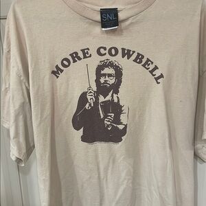 Cream and Brown Short Sleeve Tee with Vintage Graphic